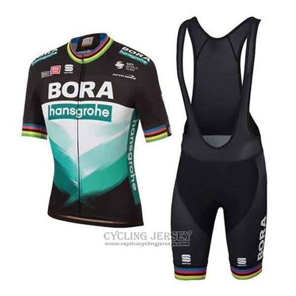 2020 Cycling Jersey Bora-hansgrone Green Black Short Sleeve And Bib Short